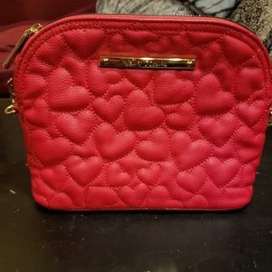 Betsey Johnson red quilted heart crossbody bag